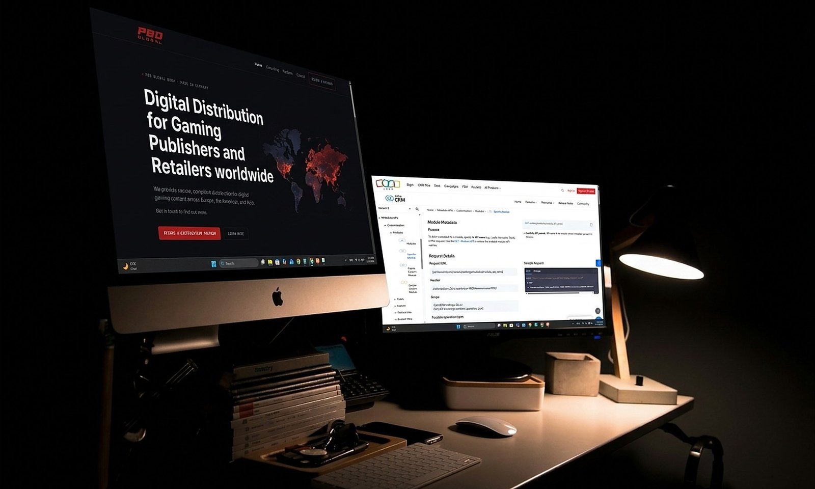 منصة أتمتة الطلبات والتكامل مع Zoho CRM لشركة PBD Global GmbH على شاشات مكتبية
