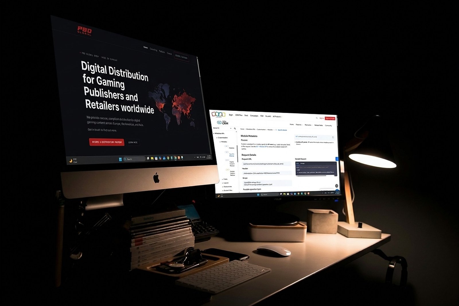 منصة أتمتة الطلبات والتكامل مع Zoho CRM لشركة PBD Global GmbH على شاشات مكتبية